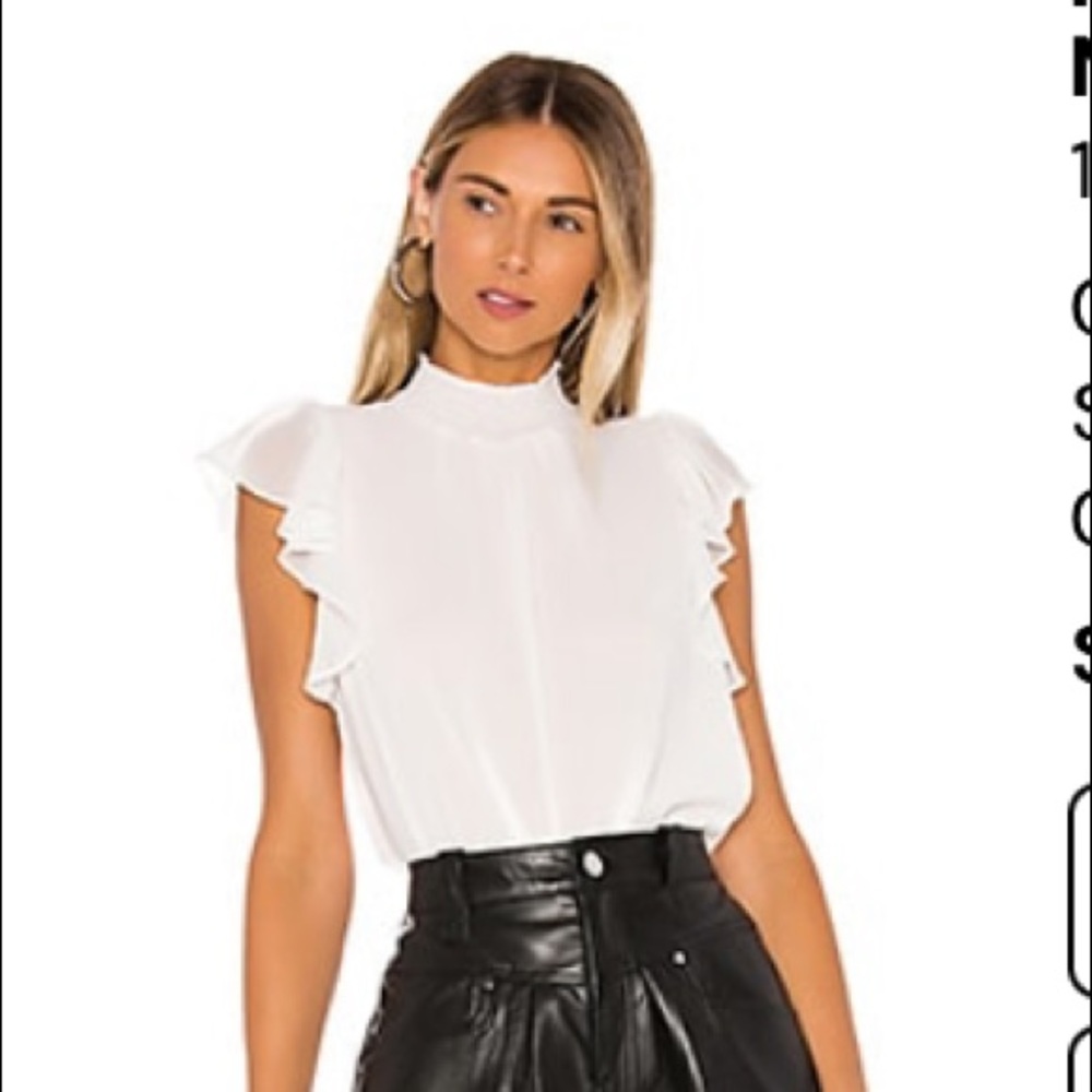 FLUTTER SLEEVE SMOCK
NECK BLOUSE